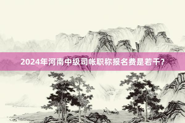 2024年河南中级司帐职称报名费是若干？