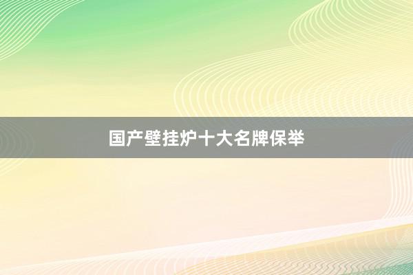 国产壁挂炉十大名牌保举