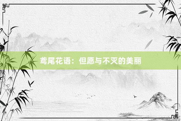 鸢尾花语：但愿与不灭的美丽